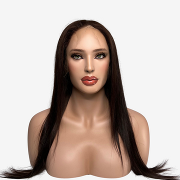 Dark brown human hair lace wig