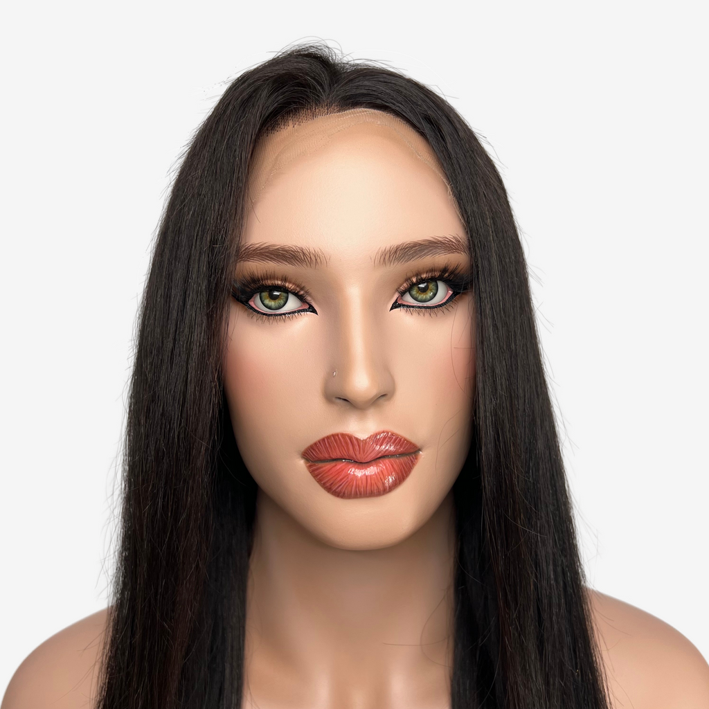 Black human hair lace wig